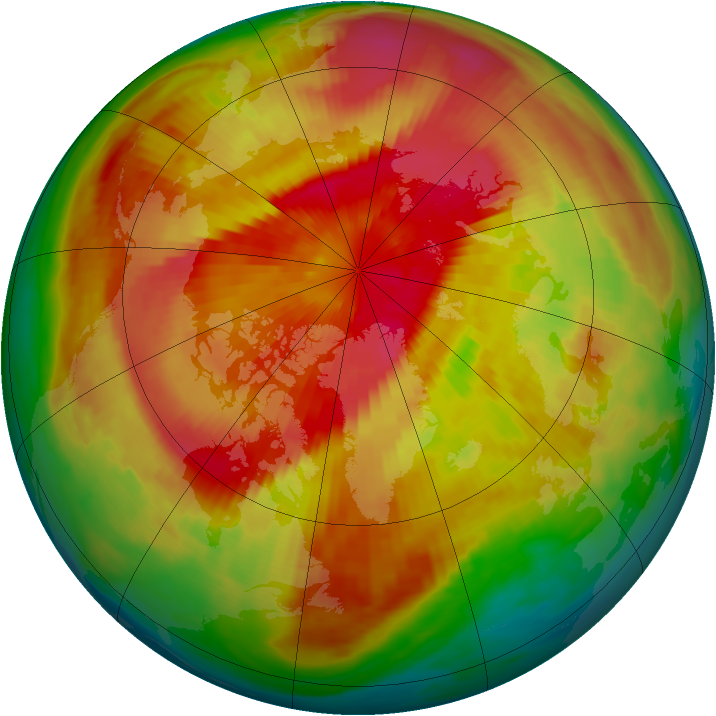 Arctic ozone map for 23 March 1988
